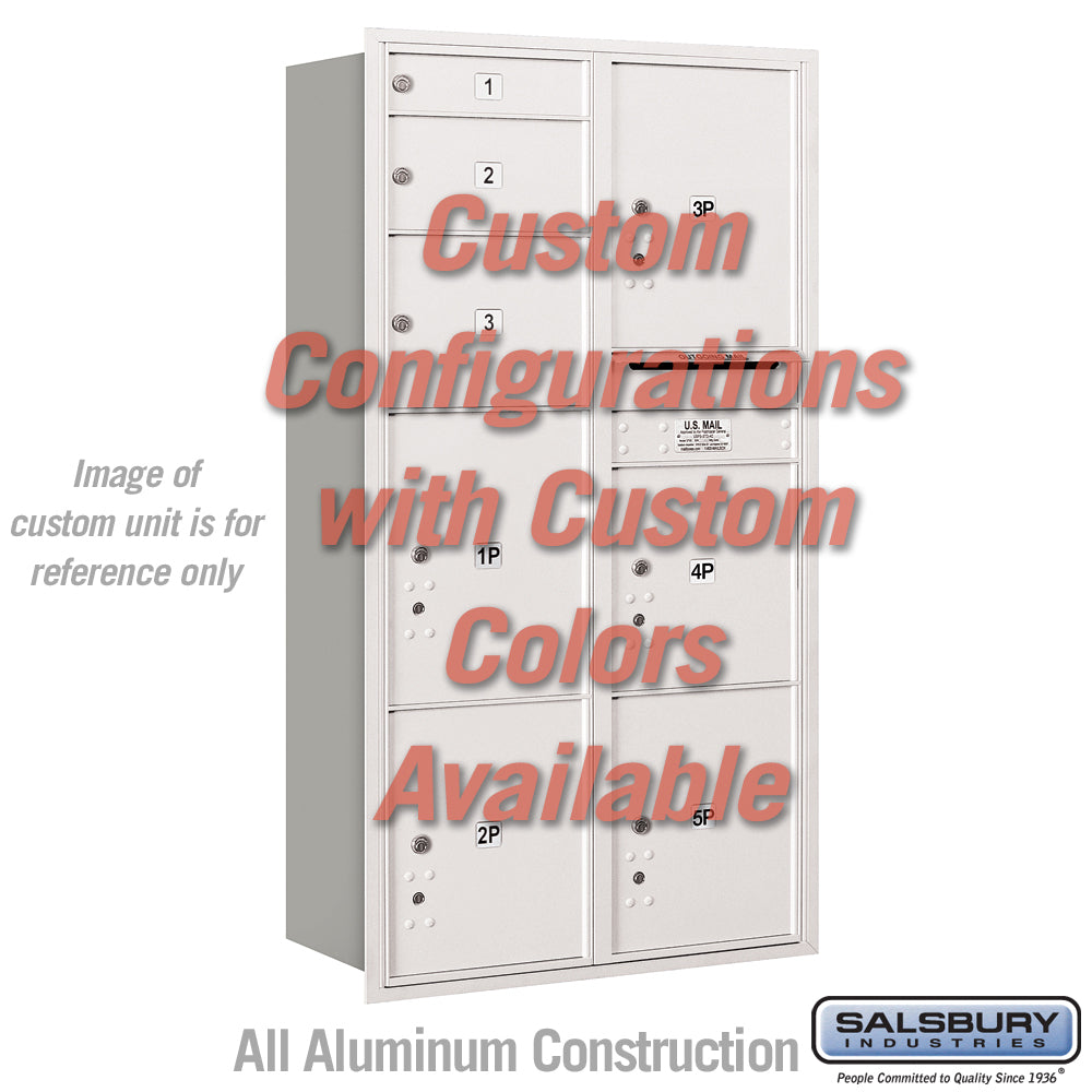 Recessed Mounted 4C Horizontal Mailbox - Maximum Height Unit (57 1/8 Inches) - Double Column - Custom Unit - Custom Color - Rear Loading - USPS Access