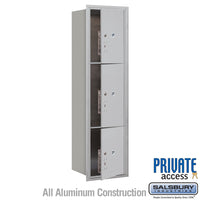 Thumbnail for Maximum Height Recessed Mounted 4C Horizontal Parcel Locker with 3 Parcel Lockers in Aluminum with Private Access - Front Loading