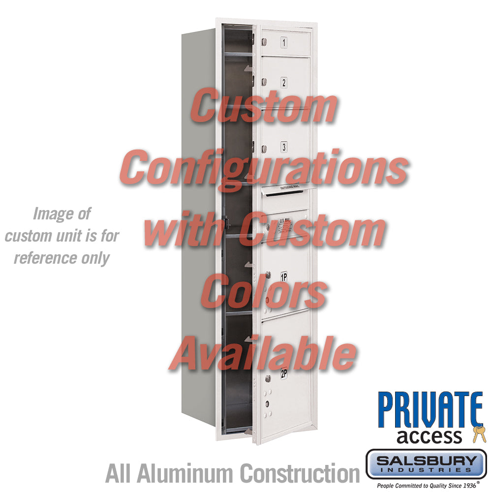 Recessed Mounted 4C Horizontal Mailbox (Includes Master Commercial Locks) - Maximum Height Unit (57 1/8 Inches) - Single Column - Custom Unit - Custom Color - Front Loading - Private Access