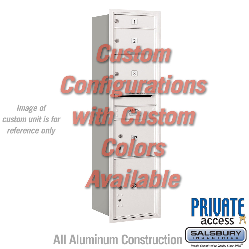 Recessed Mounted 4C Horizontal Mailbox (Includes Master Commercial Locks) - Maximum Height Unit (57 1/8 Inches) - Single Column - Custom Unit - Custom Color - Rear Loading - Private Access