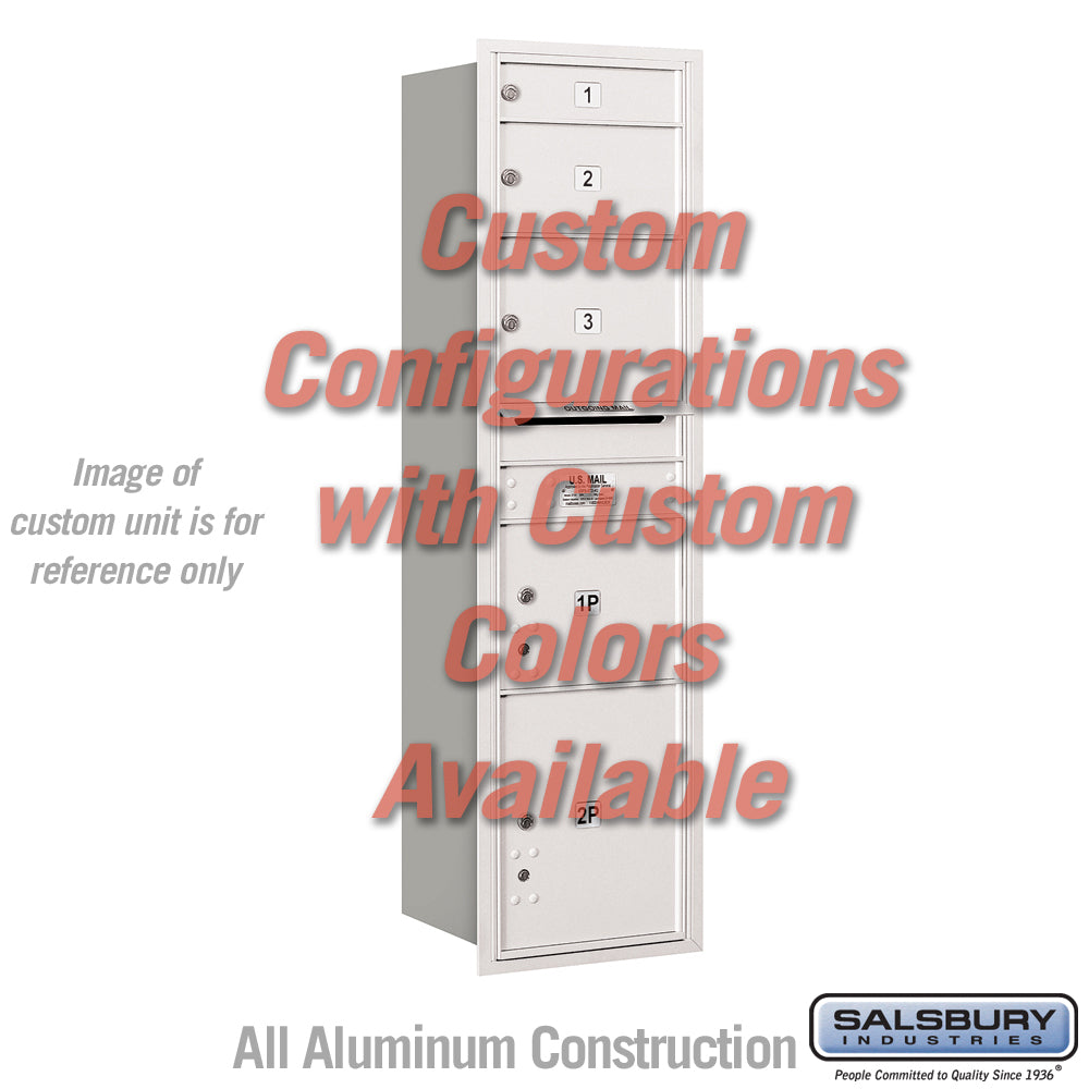 Recessed Mounted 4C Horizontal Mailbox - Maximum Height Unit (57 1/8 Inches) - Single Column - Custom Unit - Custom Color - Rear Loading - USPS Access