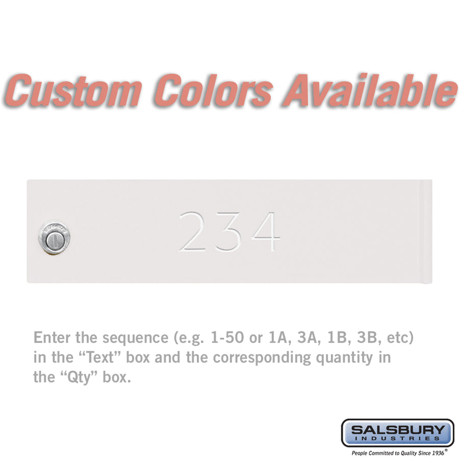 Custom Door Engraving - Regular - for Custom Color 4C Horizontal Mailbox and Parcel Locker Door
