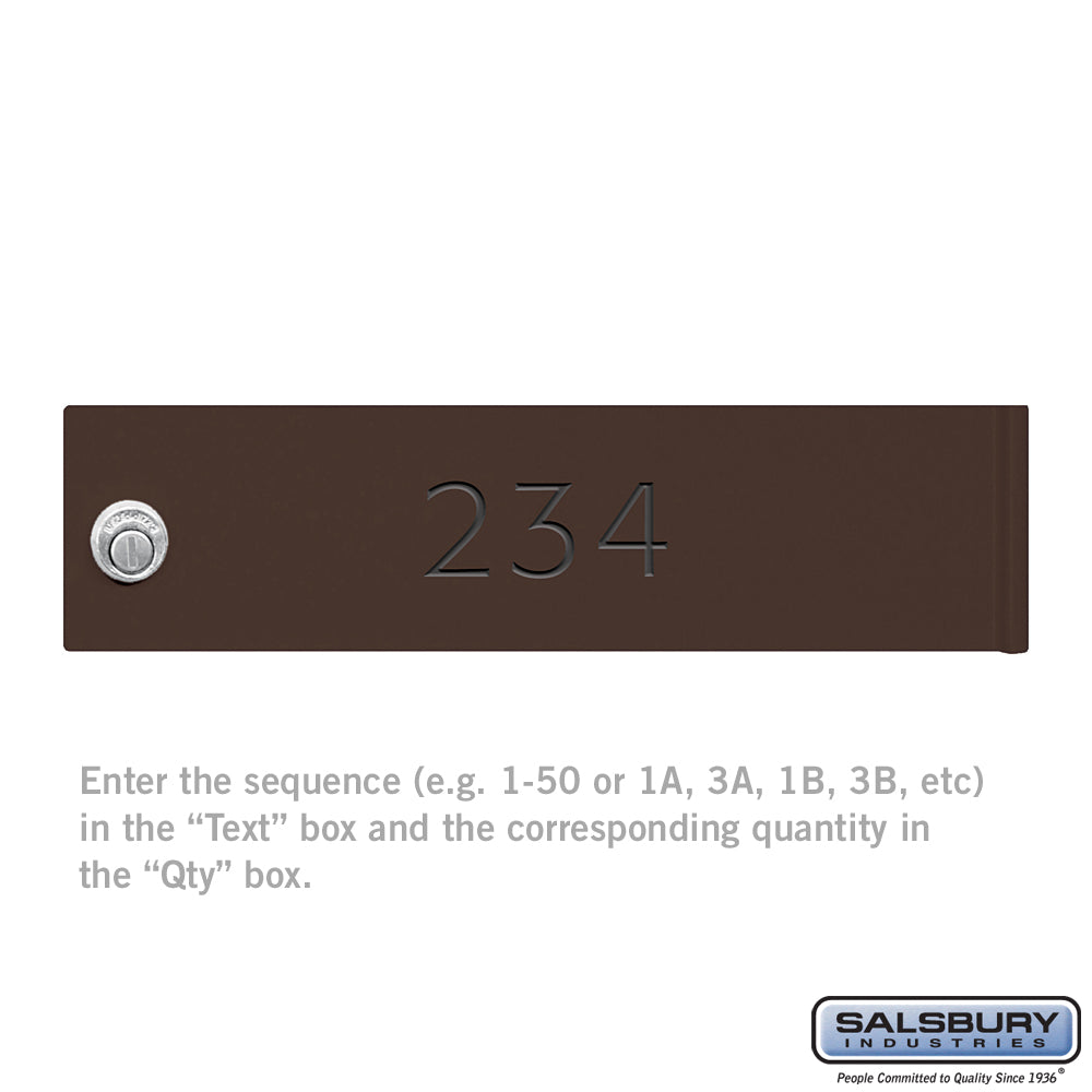 Custom Door Engraving - Black Filled - for Bronze 4C Horizontal Mailbox and Parcel Locker Door