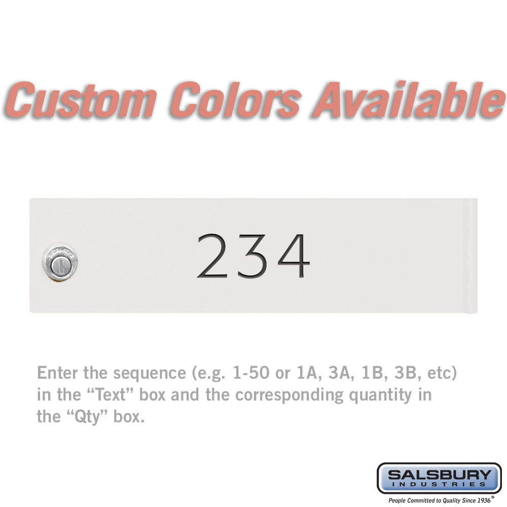 Custom Door Engraving - Black Filled - for Custom Color 4C Horizontal Mailbox and Parcel Locker Door