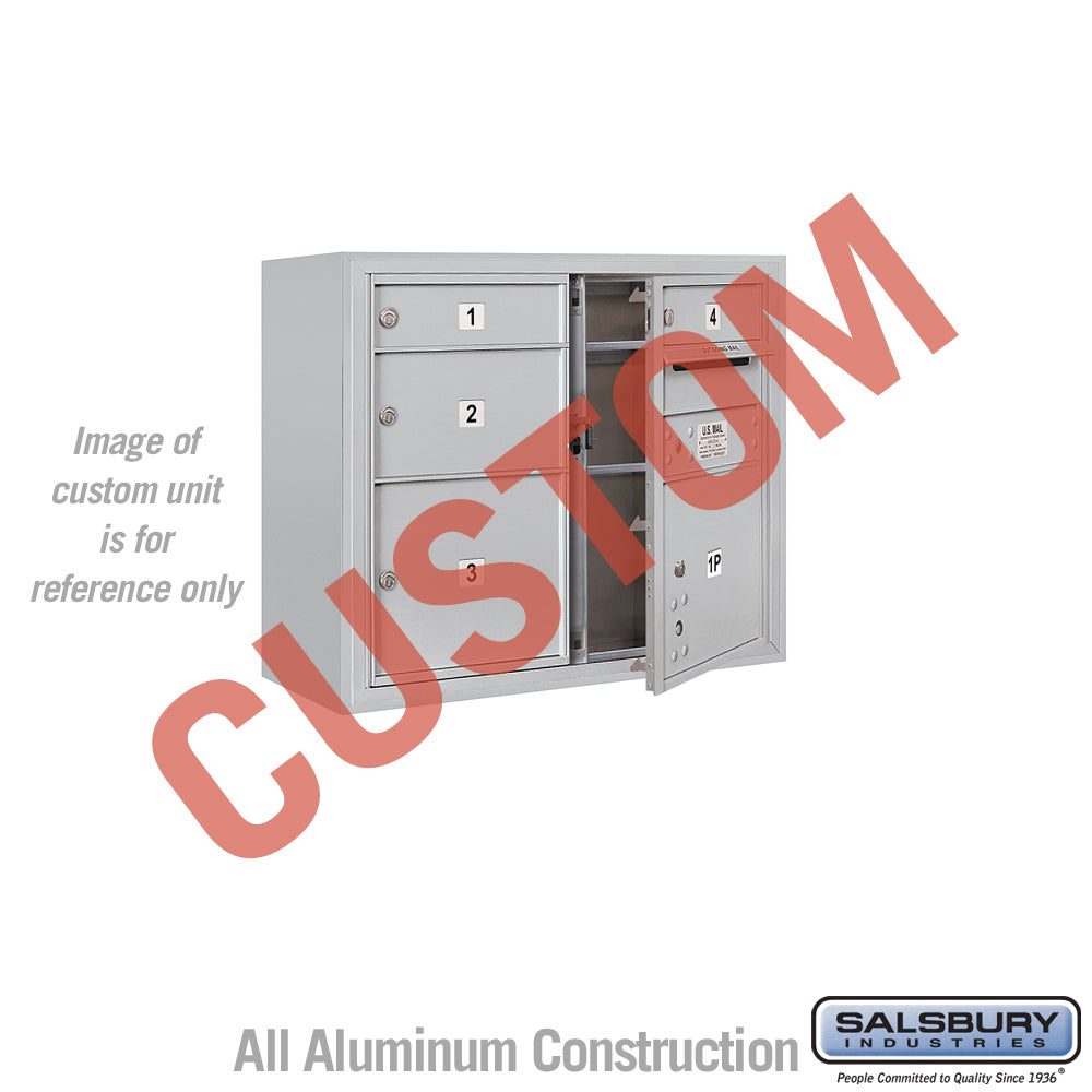 Surface Mounted 4C Horizontal Mailbox Unit (Includes 3706D-CAFU Mailbox and 3806D-ALM Enclosure) - 6 Door High Unit (24 1/2 Inches) - Double Column - Custom Unit - Aluminum - Front Loading - USPS Access