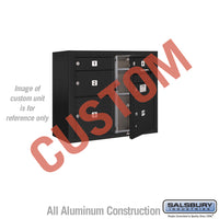 Thumbnail for Surface Mounted 4C Horizontal Mailbox Unit (Includes 3706D-CBFU Mailbox and 3806D-BLK Enclosure) - 6 Door High Unit (24 1/2 Inches) - Double Column - Custom Unit - Black - Front Loading - USPS Access