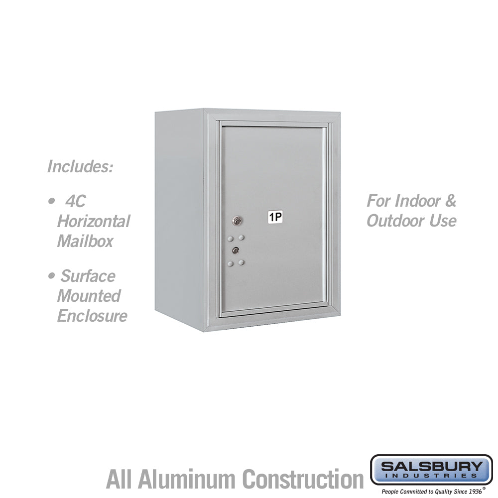 6 Door High Surface Mounted 4C Horizontal Parcel Locker with 1 Parcel Locker in Aluminum with USPS Access