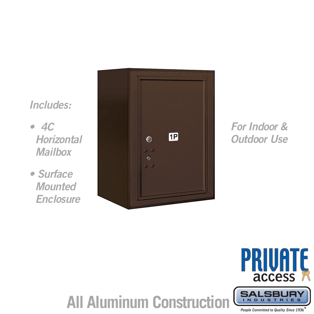 6 Door High Surface Mounted 4C Horizontal Parcel Locker with 1 Parcel Locker in Bronze with Private Access