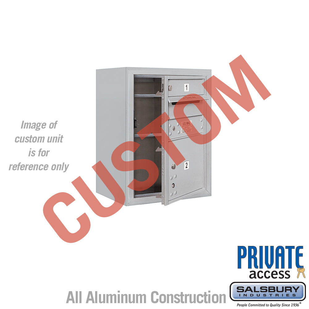 Surface Mounted 4C Horizontal Mailbox Unit (Includes 3706S-CAFP Mailbox, 3806S-ALM Enclosure and Master Commercial Locks) - 6 Door High Unit (24 1/2 Inches) - Single Column - Custom Unit - Aluminum - Front Loading - Private Access