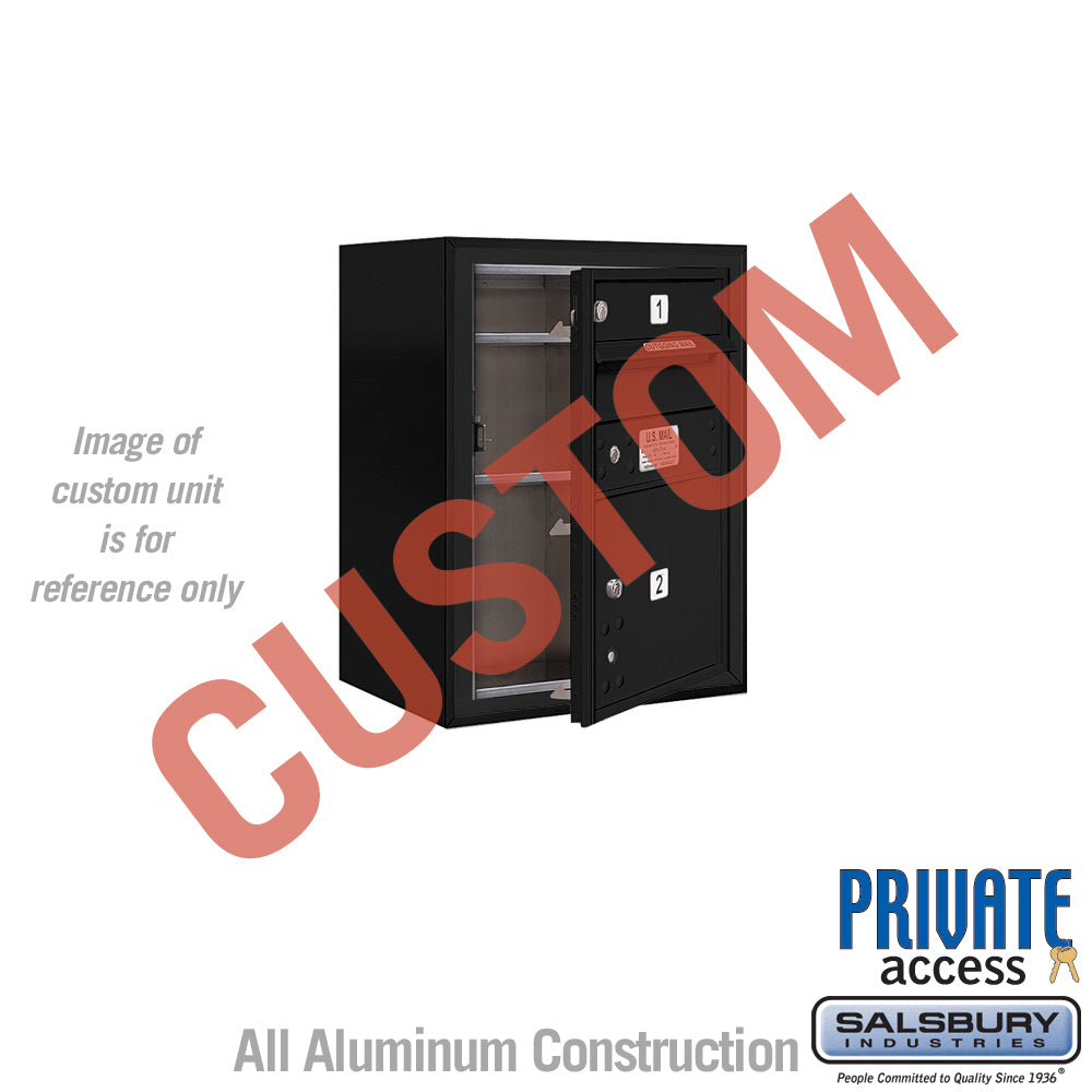 Surface Mounted 4C Horizontal Mailbox Unit (Includes 3706S-CBFP Mailbox, 3806S-BLK Enclosure and Master Commercial Locks) - 6 Door High Unit (24 1/2 Inches) - Single Column - Custom Unit - Black - Front Loading - Private Access