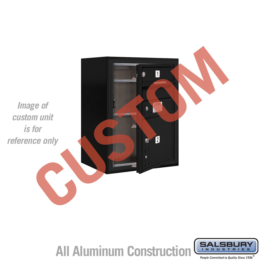 Surface Mounted 4C Horizontal Mailbox Unit (Includes 3706S-CBFU Mailbox and 3806S-BLK Enclosure) - 6 Door High Unit (24 1/2 Inches) - Single Column - Custom Unit - Black - Front Loading - USPS Access