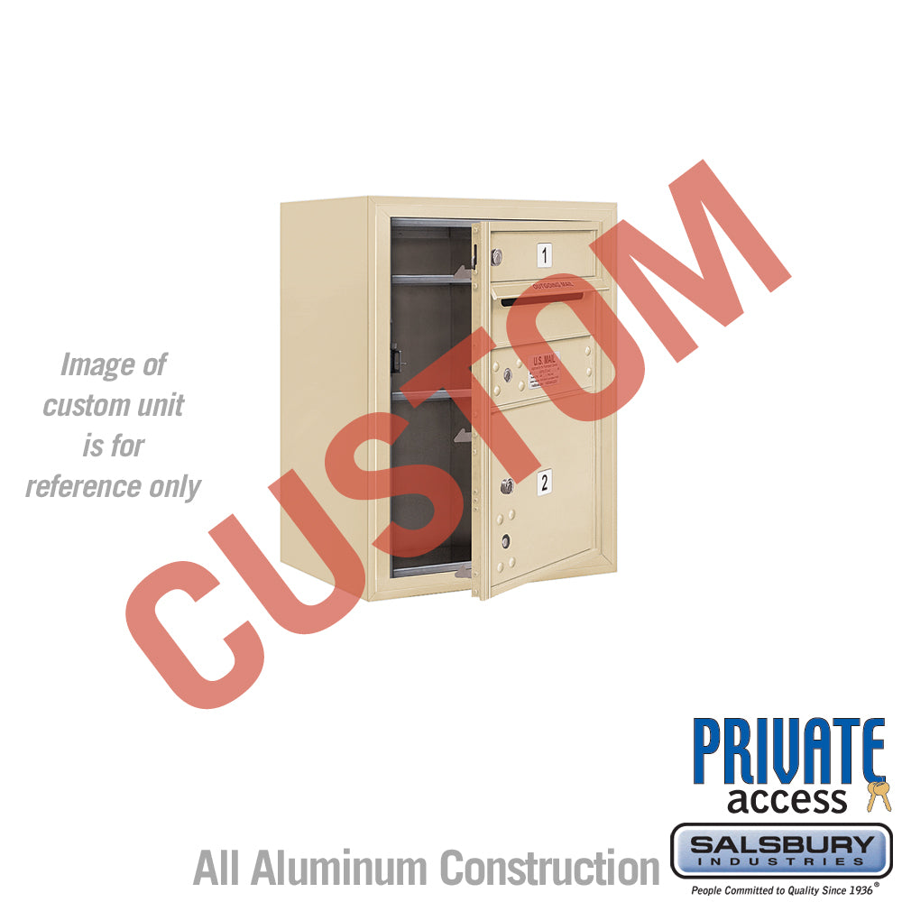 Surface Mounted 4C Horizontal Mailbox Unit (Includes 3706S-CSFP Mailbox, 3806S-SAN Enclosure and Master Commercial Locks) - 6 Door High Unit (24 1/2 Inches) - Single Column - Custom Unit - Sandstone - Front Loading - Private Access