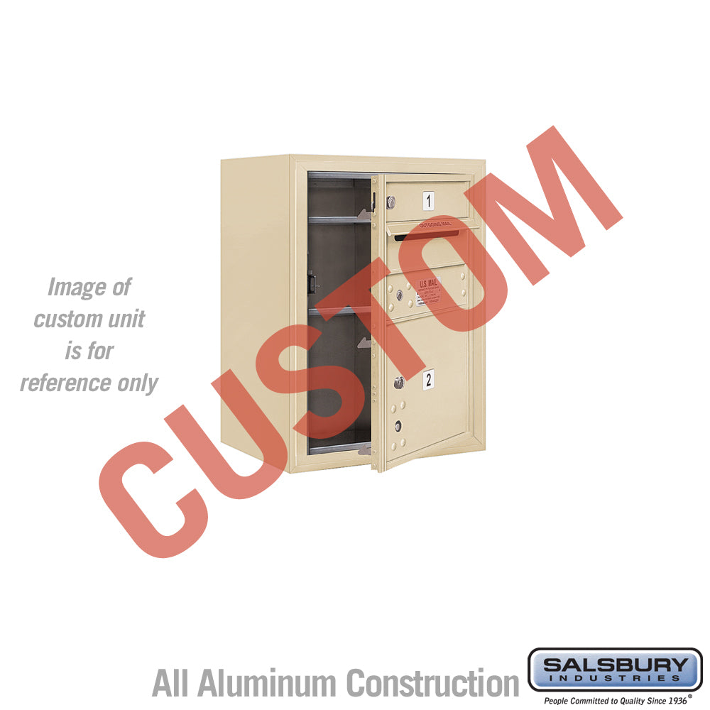 Surface Mounted 4C Horizontal Mailbox Unit (Includes 3706S-CSFU Mailbox and 3806S-SAN Enclosure) - 6 Door High Unit (24 1/2 Inches) - Single Column - Custom Unit - Sandstone - Front Loading - USPS Access