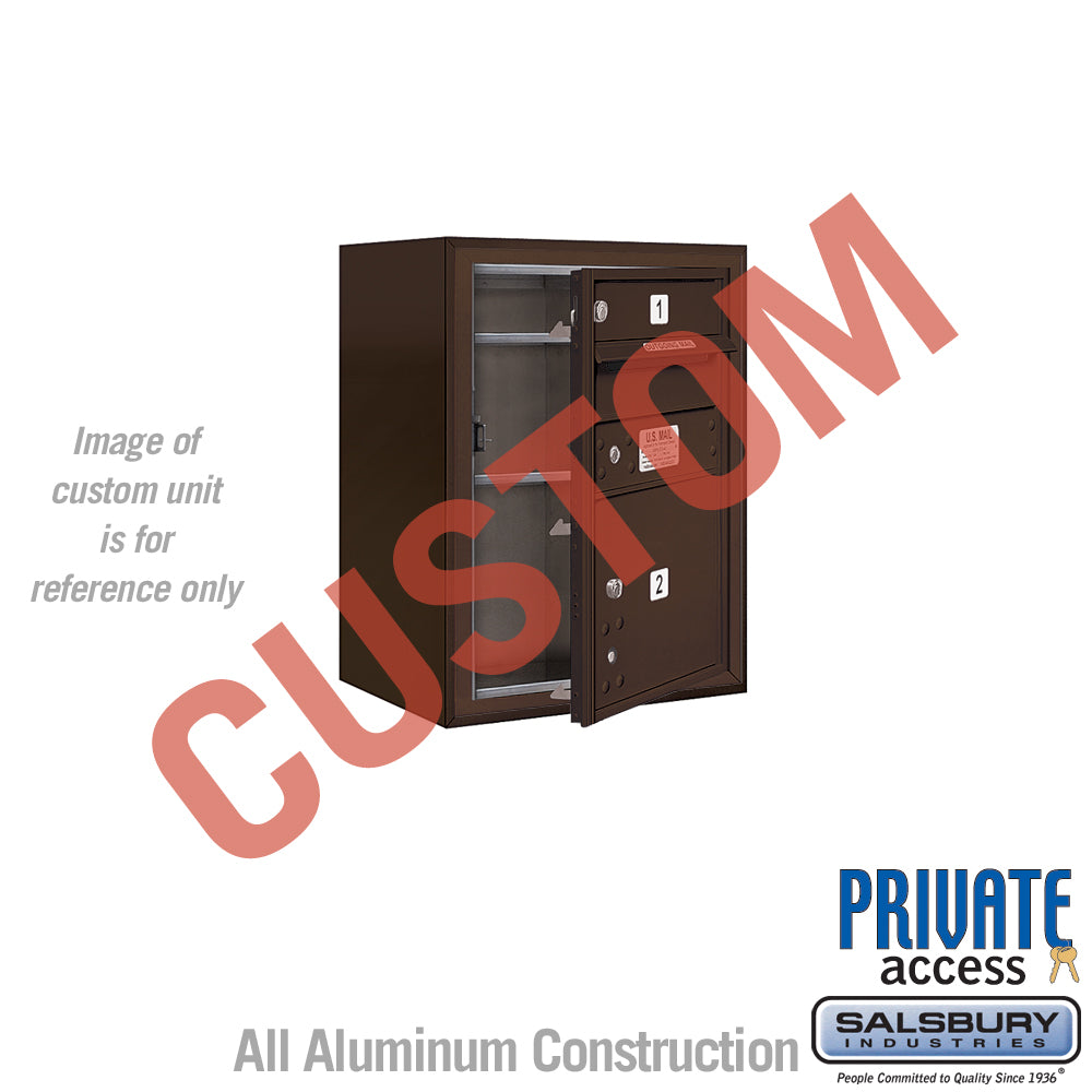 Surface Mounted 4C Horizontal Mailbox Unit (Includes 3706S-CZFP Mailbox, 3806S-BRZ Enclosure and Master Commercial Locks) - 6 Door High Unit (24 1/2 Inches) - Single Column - Custom Unit - Bronze - Front Loading - Private Access