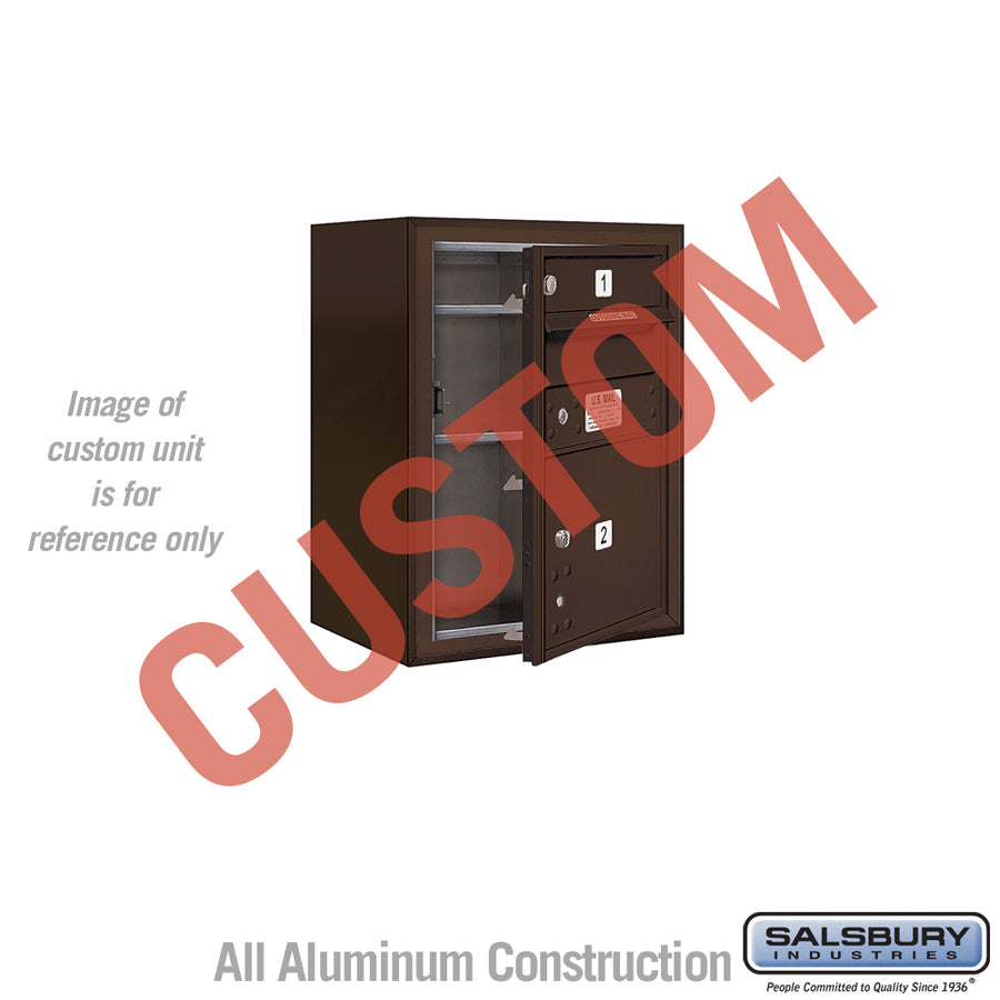 Surface Mounted 4C Horizontal Mailbox Unit (Includes 3706S-CZFU Mailbox and 3806S-BRZ Enclosure) - 6 Door High Unit (24 1/2 Inches) - Single Column - Custom Unit - Bronze - Front Loading - USPS Access