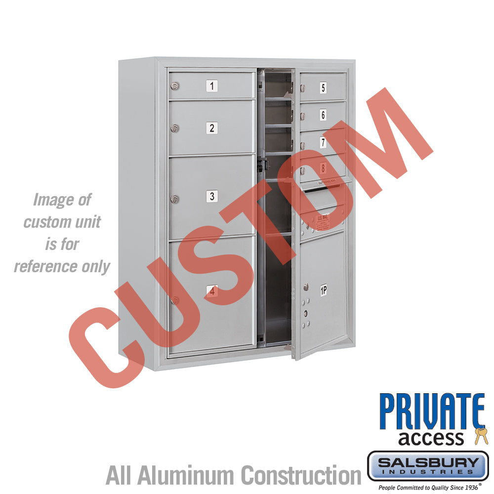 Surface Mounted 4C Horizontal Mailbox Unit (Includes 3710D-CAFP Mailbox, 3810D-ALM Enclosure and Master Commercial Locks) - 10 Door High Unit (38 1/2 Inches) - Double Column - Custom Unit - Aluminum - Front Loading - Private Access