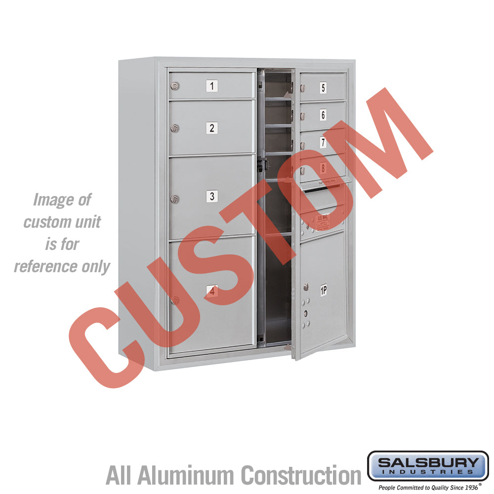 Surface Mounted 4C Horizontal Mailbox Unit (Includes 3710D-CAFU Mailbox and 3810D-ALM Enclosure) - 10 Door High Unit (38 1/2 Inches) - Double Column - Custom Unit - Aluminum - Front Loading - USPS Access