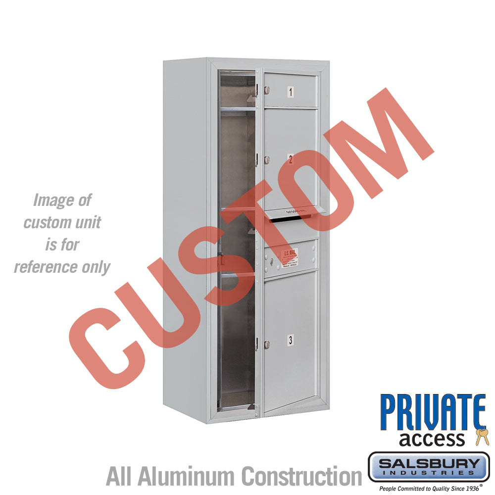 Surface Mounted 4C Horizontal Mailbox Unit (Includes 3710S-CAFP Mailbox, 3810S-ALM Enclosure and Master Commercial Locks) - 10 Door High Unit (38 1/2 Inches) - Single Column - Custom Unit - Aluminum - Front Loading - Private Access