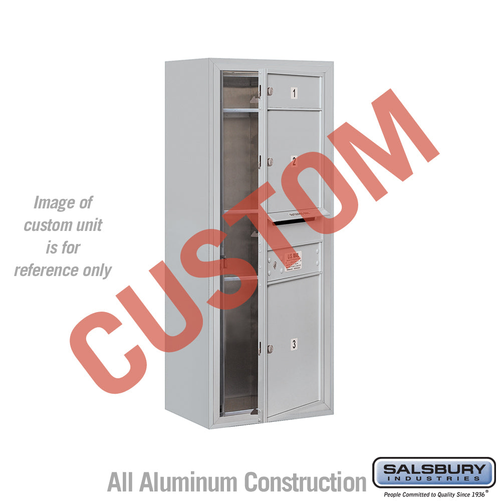 Surface Mounted 4C Horizontal Mailbox Unit (Includes 3710S-CAFU Mailbox and 3810S-ALM Enclosure) - 10 Door High Unit (38 1/2 Inches) - Single Column - Custom Unit - Aluminum - Front Loading - USPS Access