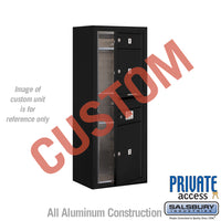 Thumbnail for Surface Mounted 4C Horizontal Mailbox Unit (Includes 3710S-CBFP Mailbox, 3810S-BLK Enclosure and Master Commercial Locks) - 10 Door High Unit (38 1/2 Inches) - Single Column - Custom Unit - Black - Front Loading - Private Access