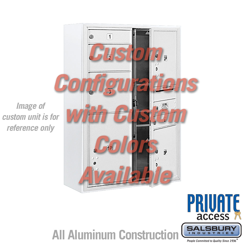 Surface Mounted 4C Horizontal Mailbox Unit (Includes 3711D-CCFP Mailbox, 3811D-CST Enclosure and Master Commercial Locks) - 11 Door High Unit (42 Inches) - Double Column - Custom Unit - Custom Color - Front Loading - Private Access