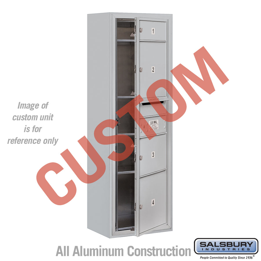Surface Mounted 4C Horizontal Mailbox Unit (Includes 3711S-CAFU Mailbox and 3811S-ALM Enclosure) - 11 Door High Unit (42 Inches) - Single Column - Custom Unit - Aluminum - Front Loading - USPS Access