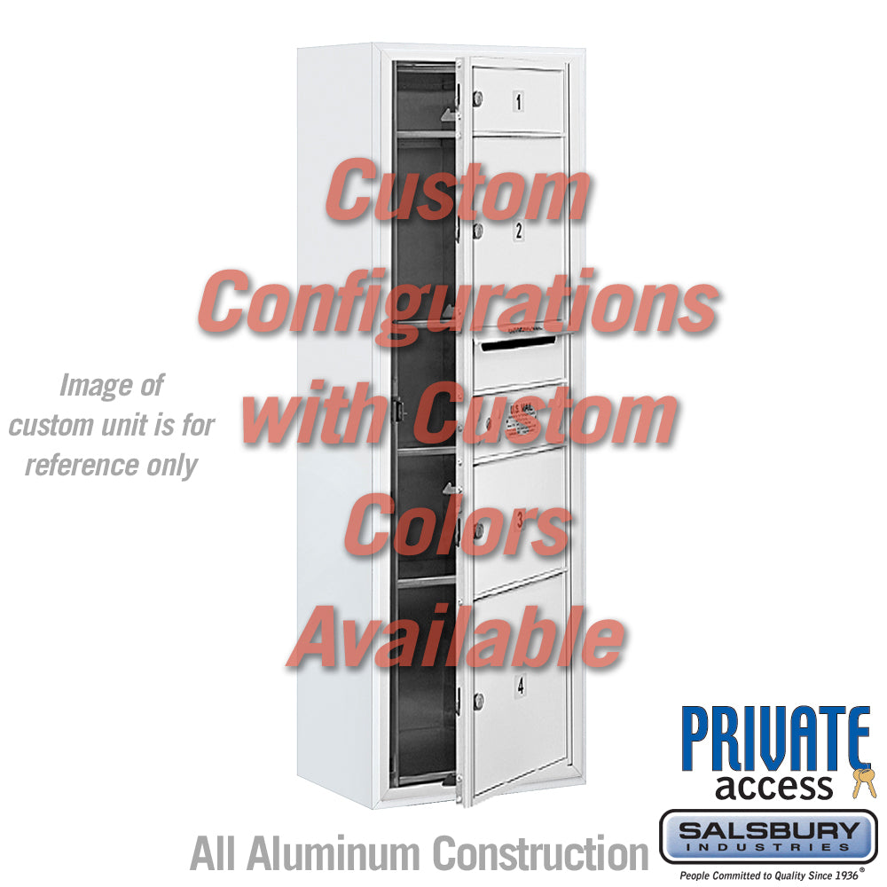 Surface Mounted 4C Horizontal Mailbox Unit (Includes 3711S-CCFP Mailbox, 3811S-CST Enclosure and Master Commercial Locks) - 11 Door High Unit (42 Inches) - Single Column - Custom Unit - Custom Color - Front Loading - Private Access