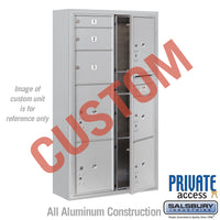 Thumbnail for Surface Mounted 4C Horizontal Mailbox Unit (Includes 3716D-CAFP Mailbox, 3816D-ALM Enclosure and Master Commercial Locks) - Maximum Height Unit (57 3/4 Inches) - Double Column - Custom Unit - Aluminum - Front Loading - Private Access