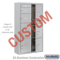 Thumbnail for Surface Mounted 4C Horizontal Mailbox Unit (Includes 3716D-CAFU Mailbox and 3816D-ALM Enclosure) - Maximum Height Unit (57 3/4 Inches) - Double Column - Custom Unit - Aluminum - Front Loading - USPS Access