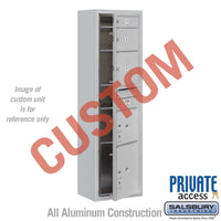 Thumbnail for Surface Mounted 4C Horizontal Mailbox Unit (Includes 3716S-CAFP Mailbox, 3816S-ALM Enclosure and Master Commercial Locks) - Maximum Height Unit (57 3/4 Inches) - Single Column - Custom Unit - Aluminum - Front Loading - Private Access