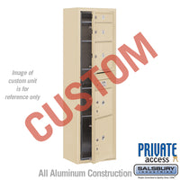 Thumbnail for Surface Mounted 4C Horizontal Mailbox Unit (Includes 3716S-CSFP Mailbox, 3816S-SAN Enclosure and Master Commercial Locks) - Maximum Height Unit (57 3/4 Inches) - Single Column - Custom Unit - Sandstone - Front Loading - Private Access