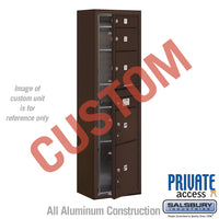 Thumbnail for Surface Mounted 4C Horizontal Mailbox Unit (Includes 3716S-CZFP Mailbox, 3816S-BRZ Enclosure and Master Commercial Locks) - Maximum Height Unit (57 3/4 Inches) - Single Column - Custom Unit - Bronze - Front Loading - Private Access