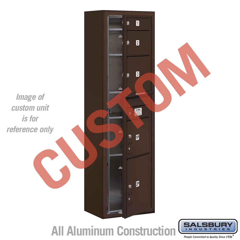 Surface Mounted 4C Horizontal Mailbox Unit (Includes 3716S-CZFU Mailbox and 3816S-BRZ Enclosure) - Maximum Height Unit (57 3/4 Inches) - Single Column - Custom Unit - Bronze - Front Loading - USPS Access