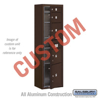 Thumbnail for Surface Mounted 4C Horizontal Mailbox Unit (Includes 3716S-CZFU Mailbox and 3816S-BRZ Enclosure) - Maximum Height Unit (57 3/4 Inches) - Single Column - Custom Unit - Bronze - Front Loading - USPS Access