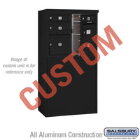 Thumbnail for Free-Standing 4C Horizontal Mailbox Unit (Includes 3706D-CBFU Mailbox and 3906D-BLK Enclosure) - 6 Door High Unit (52 7/8 Inches) - Double Column - Custom Unit - Black - Front Loading - USPS Access