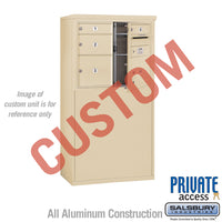 Thumbnail for Free-Standing 4C Horizontal Mailbox Unit (Includes 3706D-CSFP Mailbox, 3906D-SAN Enclosure and Master Commercial Locks) - 6 Door High Unit (52 7/8 Inches) - Double Column - Custom Unit - Sandstone - Front Loading - Private Access