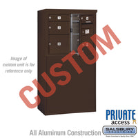 Thumbnail for Free-Standing 4C Horizontal Mailbox Unit (Includes 3706D-CZFP Mailbox, 3906D-BRZ Enclosure and Master Commercial Locks) - 6 Door High Unit (52 7/8 Inches) - Double Column - Custom Unit - Bronze - Front Loading - Private Access