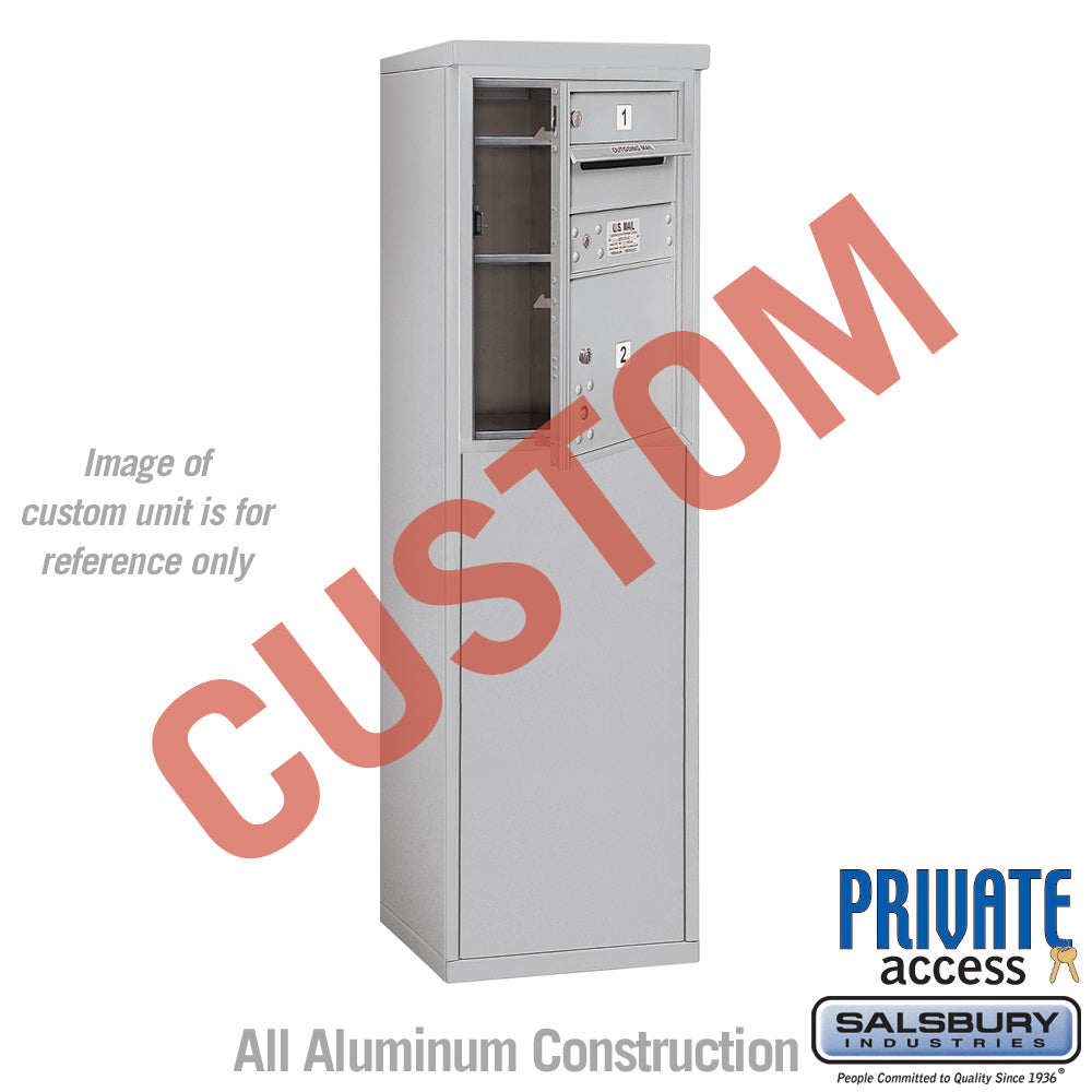 Free-Standing 4C Horizontal Mailbox Unit (Includes 3706S-CAFP Mailbox, 3906S-ALM Enclosure and Master Commercial Locks) - 6 Door High Unit (52 7/8 Inches) - Single Column - Custom Unit - Aluminum - Front Loading - Private Access