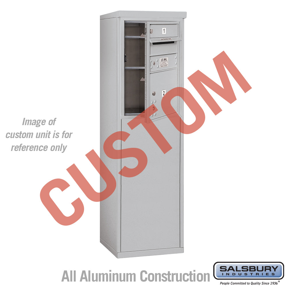 Free-Standing 4C Horizontal Mailbox Unit (Includes 3706S-CAFU Mailbox and 3906S-ALM Enclosure) - 6 Door High Unit (52 7/8 Inches) - Single Column - Custom Unit - Aluminum - Front Loading - USPS Access