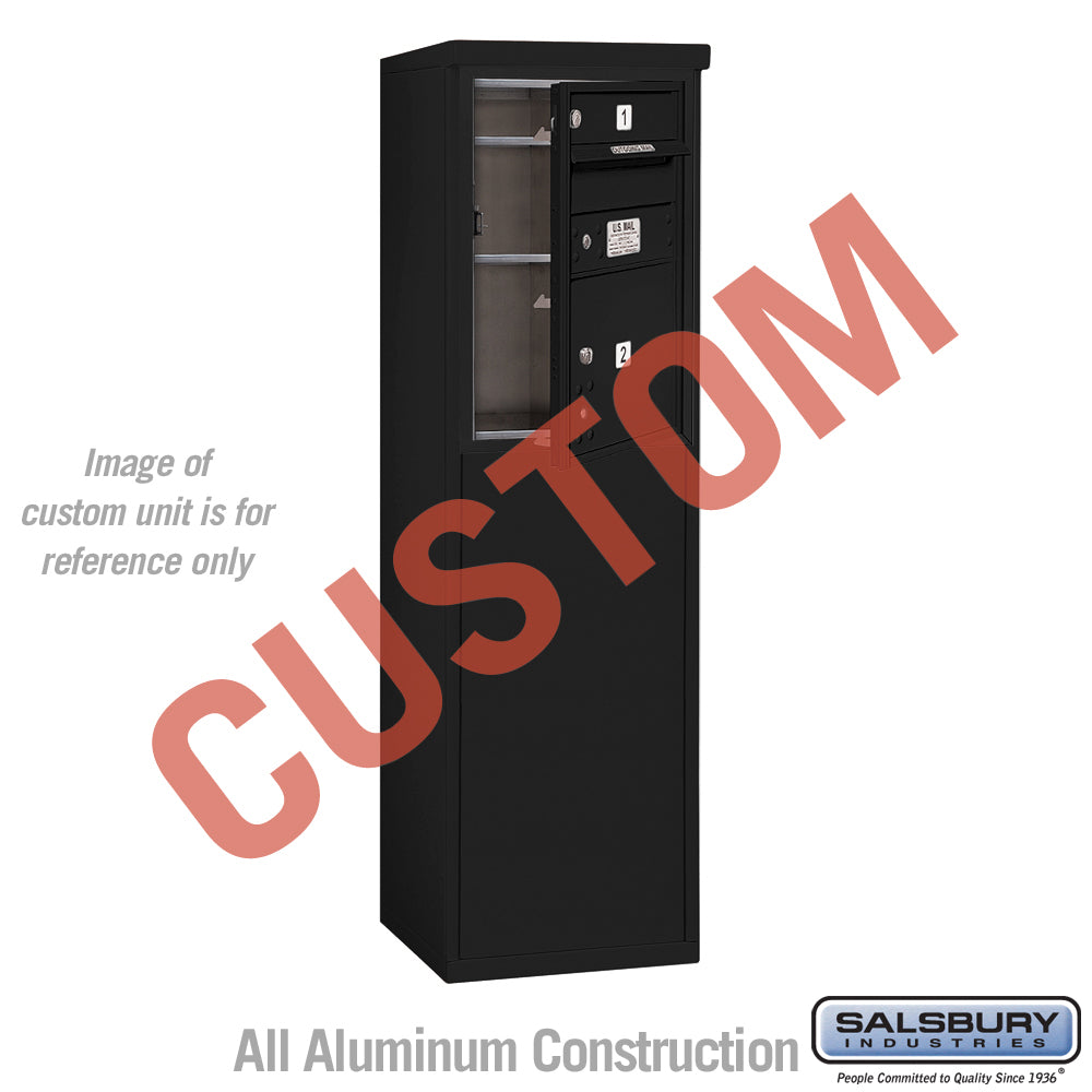 Free-Standing 4C Horizontal Mailbox Unit (Includes 3706S-CBFU Mailbox and 3906S-BLK Enclosure) - 6 Door High Unit (52 7/8 Inches) - Single Column - Custom Unit - Black - Front Loading - USPS Access