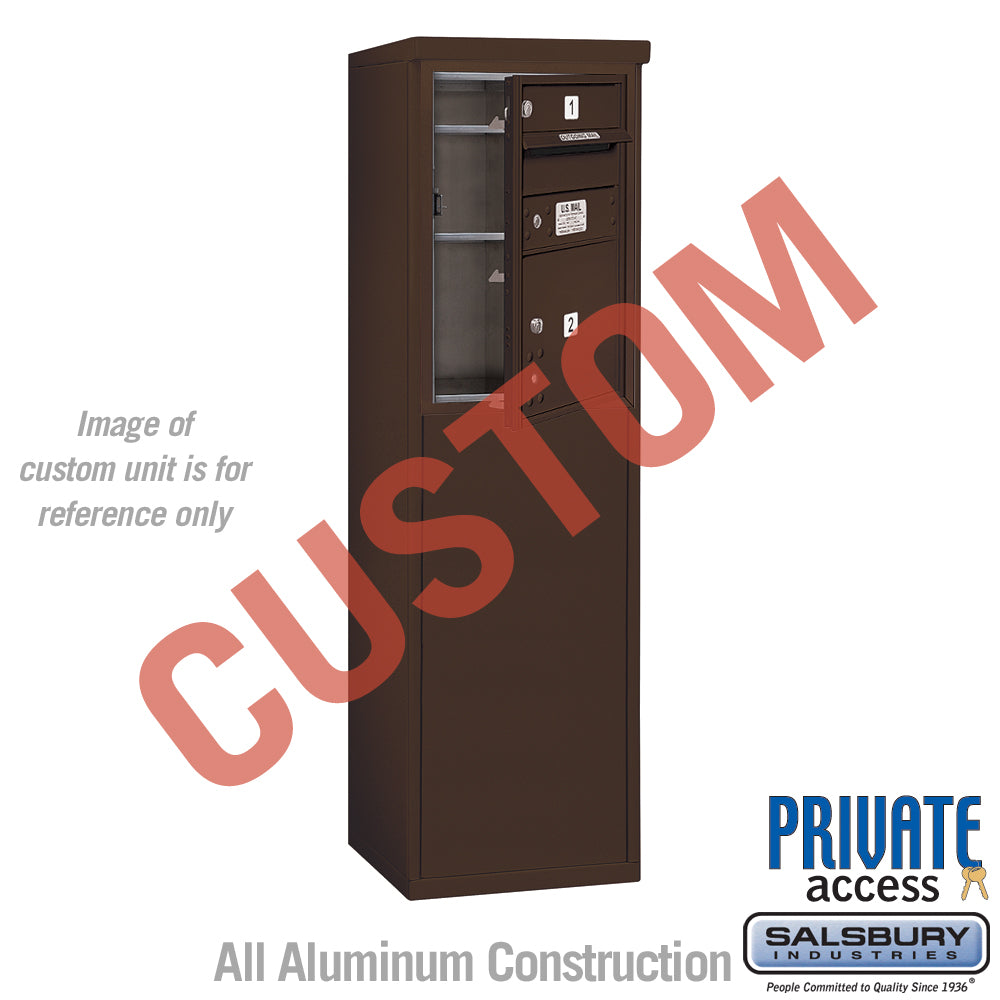 Free-Standing 4C Horizontal Mailbox Unit (Includes 3706S-CZFP Mailbox, 3906S-BRZ Enclosure and Master Commercial Locks) - 6 Door High Unit (52 7/8 Inches) - Single Column - Custom Unit - Bronze - Front Loading - Private Access