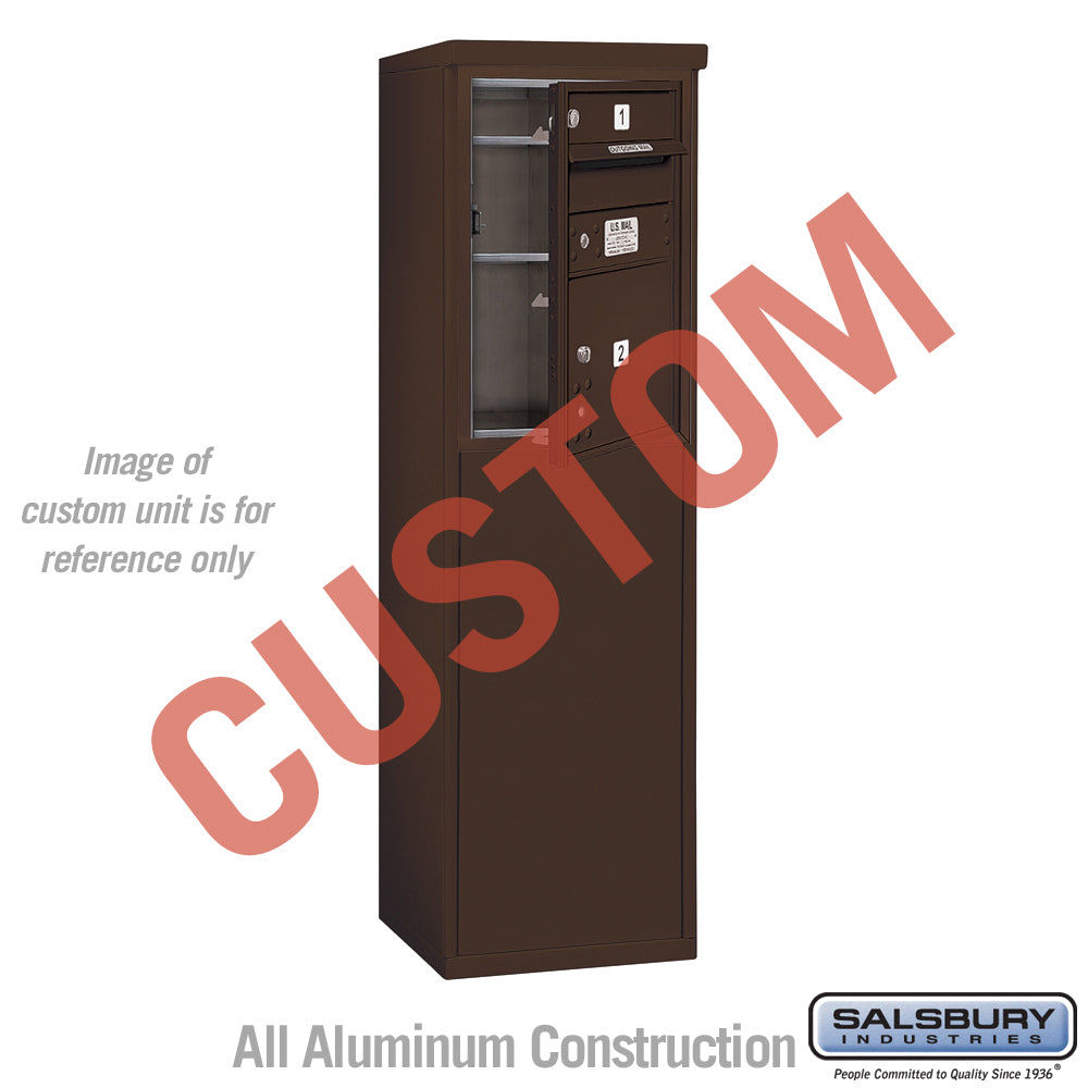 Free-Standing 4C Horizontal Mailbox Unit (Includes 3706S-CZFU Mailbox and 3906S-BRZ Enclosure) - 6 Door High Unit (52 7/8 Inches) - Single Column - Custom Unit - Bronze - Front Loading - USPS Access