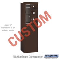 Thumbnail for Free-Standing 4C Horizontal Mailbox Unit (Includes 3706S-CZFU Mailbox and 3906S-BRZ Enclosure) - 6 Door High Unit (52 7/8 Inches) - Single Column - Custom Unit - Bronze - Front Loading - USPS Access