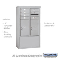Thumbnail for 10 Door High Free-Standing 4C Horizontal Mailbox with 6 Doors and 2 Parcel Lockers in Aluminum with USPS Access