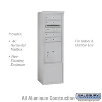 Thumbnail for 10 Door High Free-Standing 4C Horizontal Mailbox with 4 Doors and 1 Parcel Locker in Aluminum with USPS Access