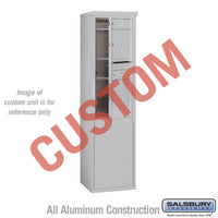 Thumbnail for Free-Standing 4C Horizontal Mailbox Unit (Includes 3710S-CAFU Mailbox and 3910S-ALM Enclosure) - 10 Door High Unit (52 7/8 Inches) - Single Column - Custom Unit - Aluminum - Front Loading - USPS Access