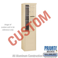 Thumbnail for Free-Standing 4C Horizontal Mailbox Unit (Includes 3710S-CSFP Mailbox, 3910S-SAN Enclosure and Master Commercial Locks) - 10 Door High Unit (52 7/8 Inches) - Single Column - Custom Unit - Sandstone - Front Loading - Private Access