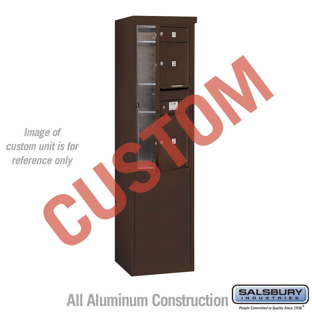 Free-Standing 4C Horizontal Mailbox Unit (Includes 3710S-CZFU Mailbox and 3910S-BRZ Enclosure) - 10 Door High Unit (52 7/8 Inches) - Single Column - Custom Unit - Bronze - Front Loading - USPS Access