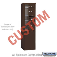 Thumbnail for Free-Standing 4C Horizontal Mailbox Unit (Includes 3710S-CZFU Mailbox and 3910S-BRZ Enclosure) - 10 Door High Unit (52 7/8 Inches) - Single Column - Custom Unit - Bronze - Front Loading - USPS Access