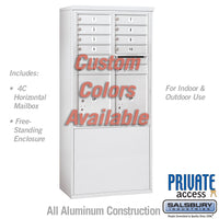 Thumbnail for Free-Standing 4C Horizontal Mailbox Unit (Includes 3711D-10CFP Mailbox, 3911D-CST Enclosure and Master Commercial Locks) - 11 Door High Unit (69 3/8 Inches) - Double Column - 10 MB1 Doors / 2 PL5's - Custom Color - Front Loading - Private Access